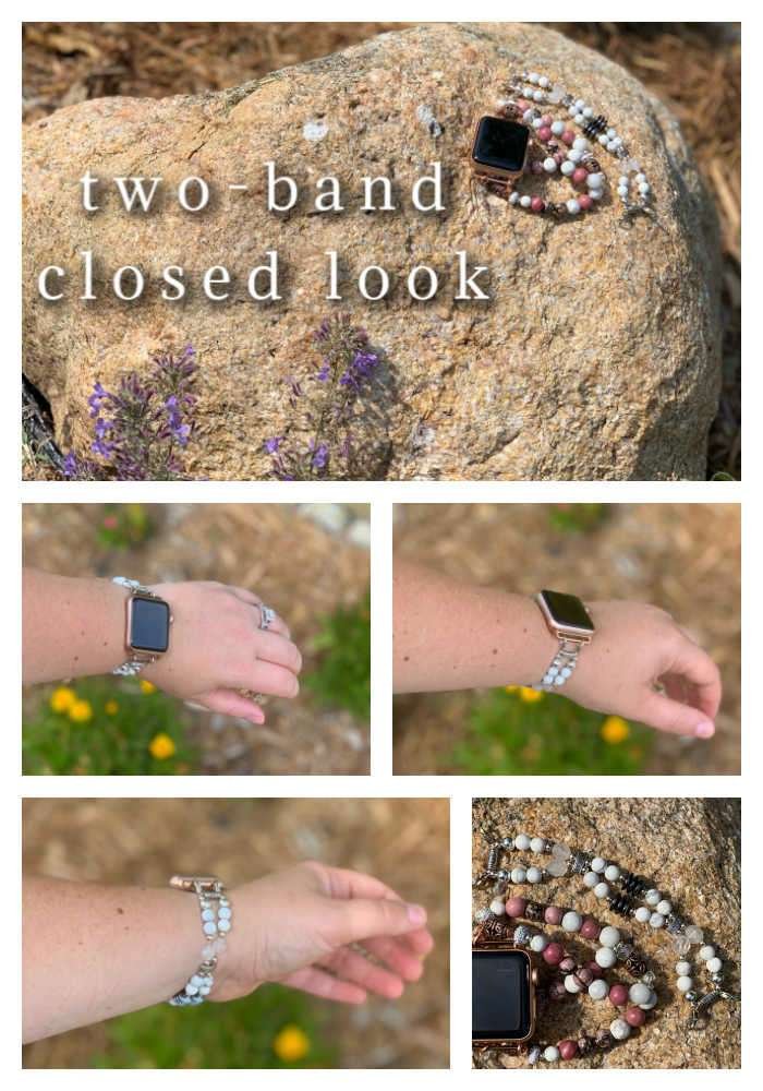 White band closed look. Custom Gemstone Apple Watch Bands from Ciao Bella Boutique Review! Click here to see my full review of these stunning interchangeable apple watch bands. 
