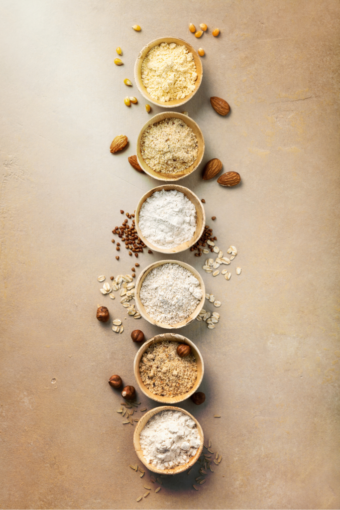 Asking yourself is all gluten-free food bland and tasteless? Picture of different types of gluten-free flours to help you substitute out for your gluten-free meals.